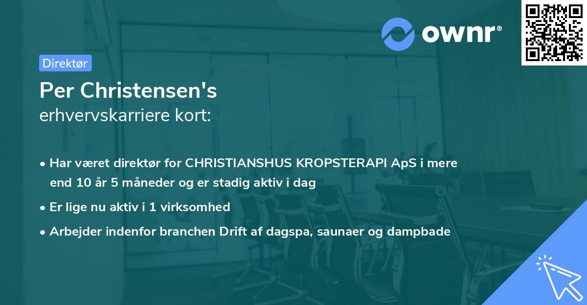 Per Christensen's erhvervskarriere kort