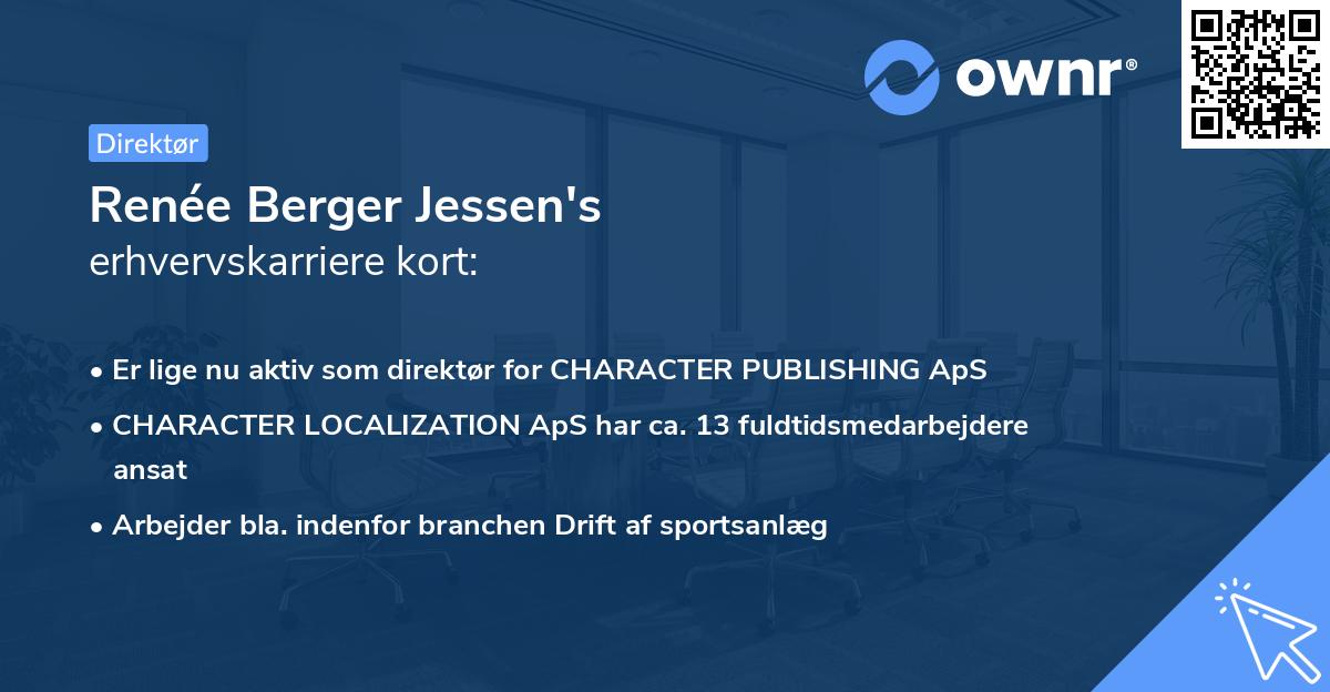 Renée Berger Jessen's erhvervskarriere kort