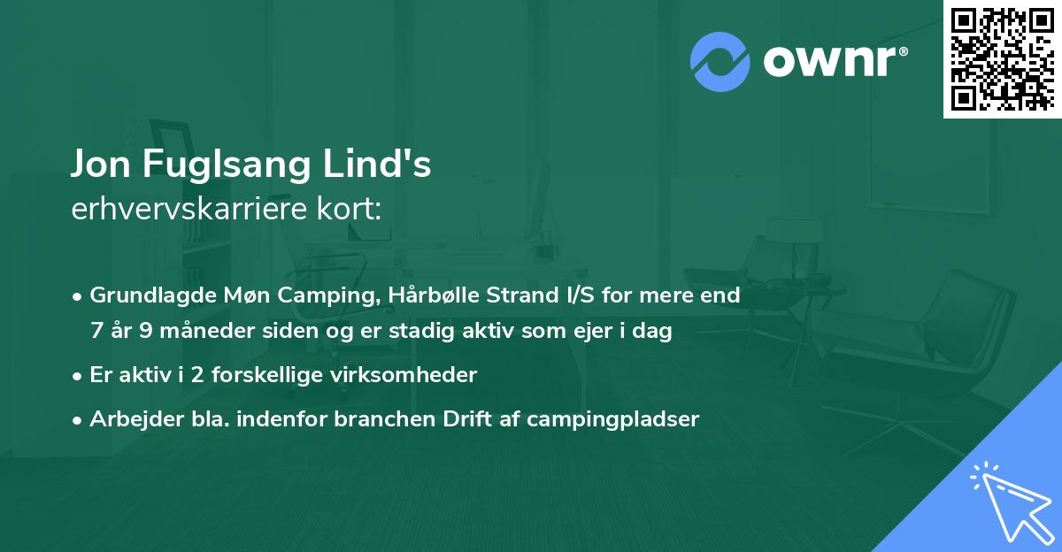 Jon Fuglsang Lind's erhvervskarriere kort