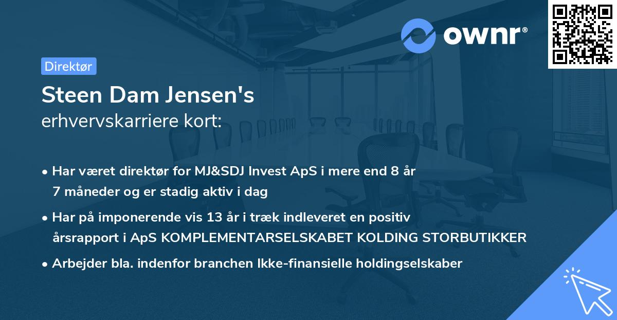 Steen Dam Jensen's erhvervskarriere kort