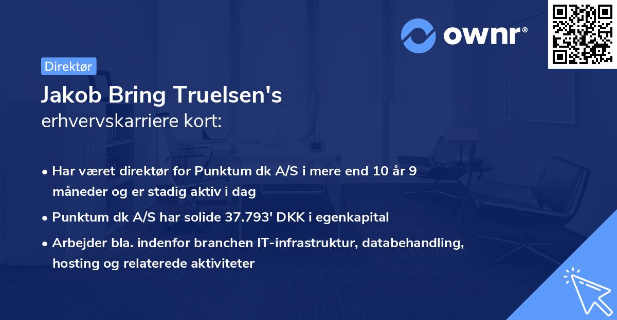 Jakob Bring Truelsen's erhvervskarriere kort