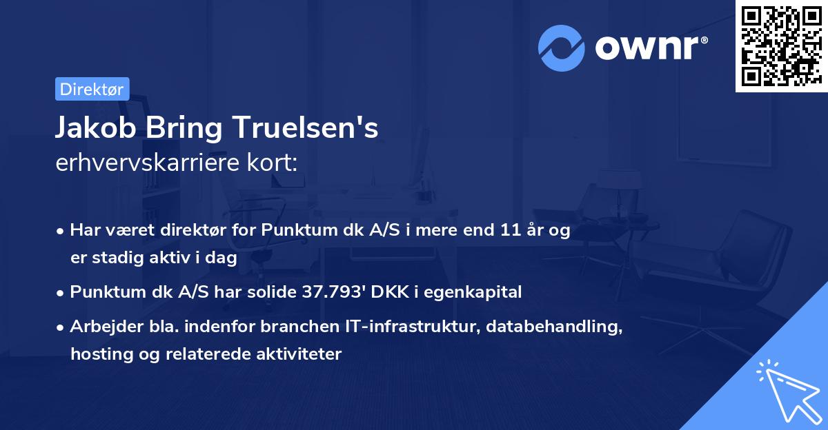 Jakob Bring Truelsen's erhvervskarriere kort
