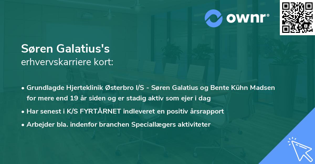 Søren Galatius's erhvervskarriere kort