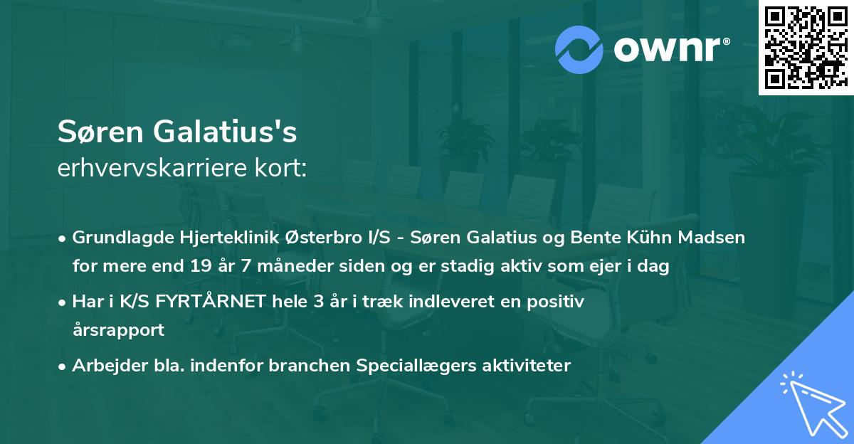 Søren Galatius's erhvervskarriere kort