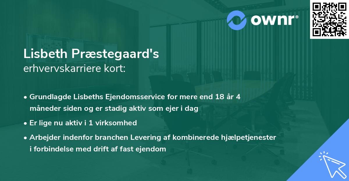 Lisbeth Præstegaard's erhvervskarriere kort
