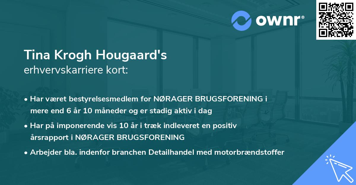 Tina Krogh Hougaard's erhvervskarriere kort