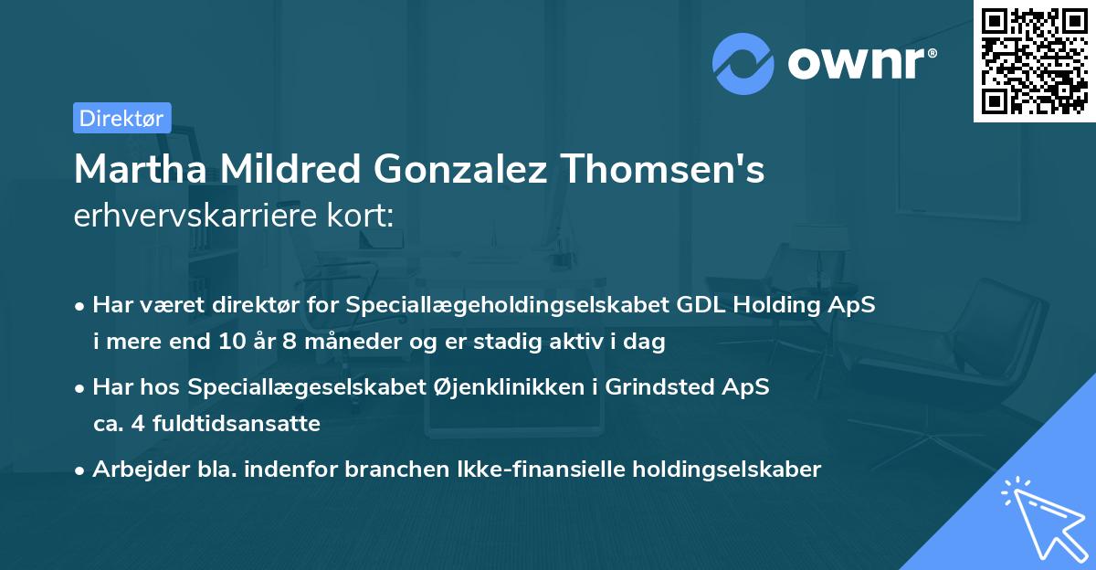 Martha Mildred Gonzalez Thomsen's erhvervskarriere kort
