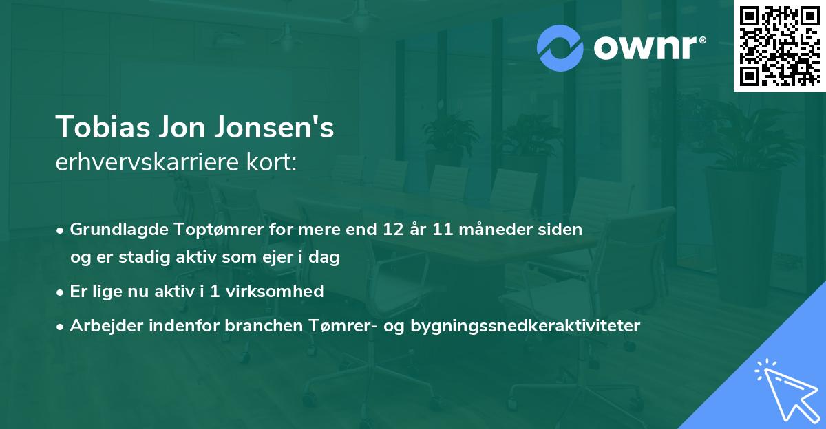 Tobias Jon Jonsen's erhvervskarriere kort