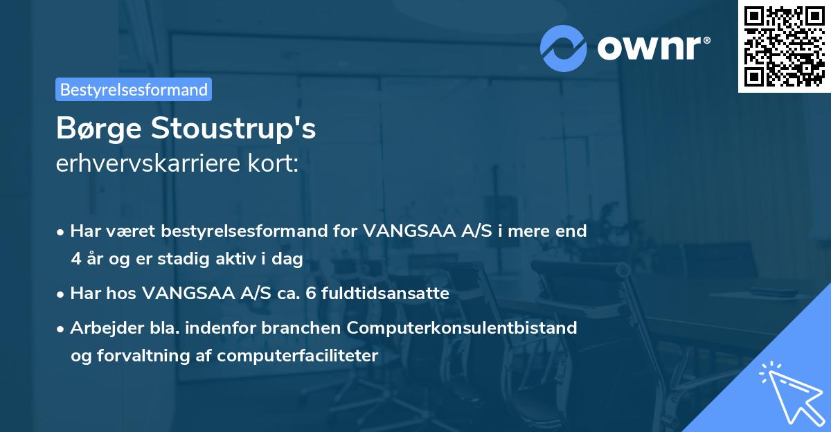 Børge Stoustrup's erhvervskarriere kort