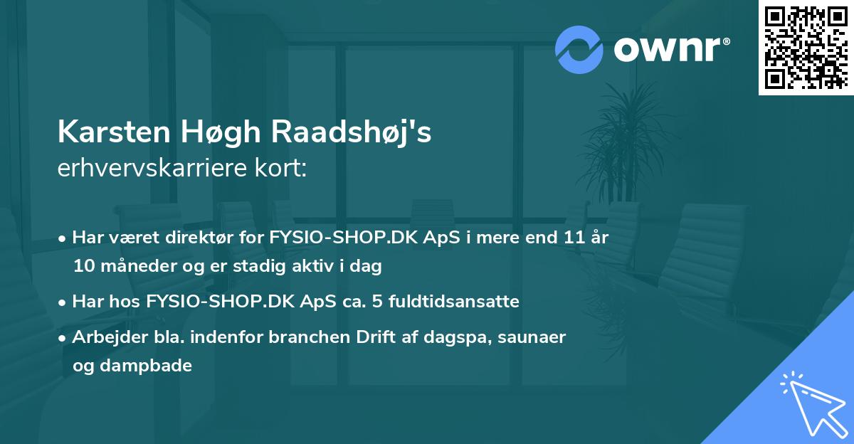 Karsten Høgh Raadshøj's erhvervskarriere kort
