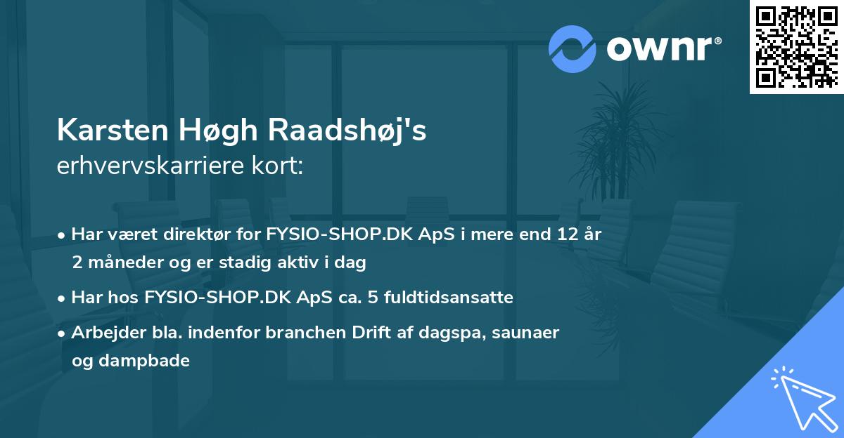 Karsten Høgh Raadshøj's erhvervskarriere kort
