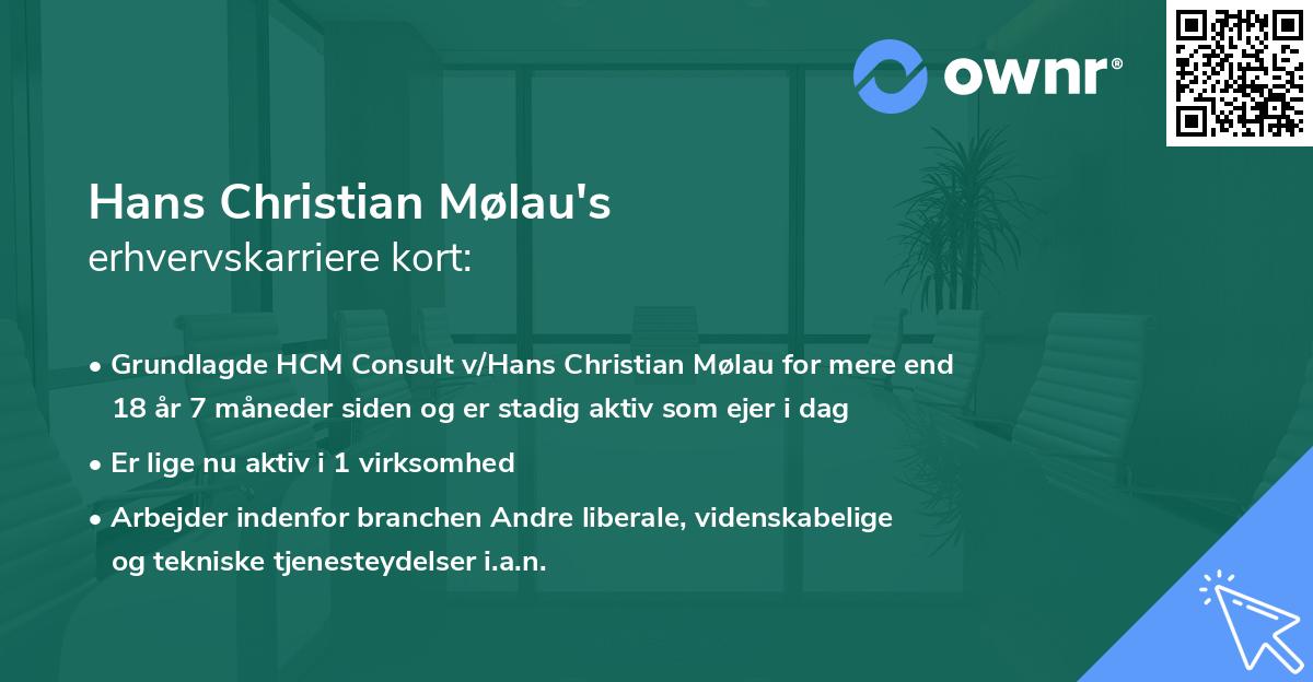 Hans Christian Mølau's erhvervskarriere kort