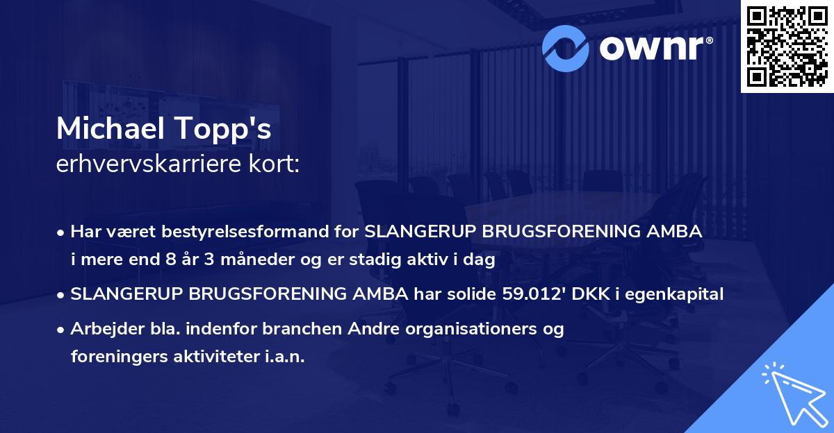 Michael Topp's erhvervskarriere kort
