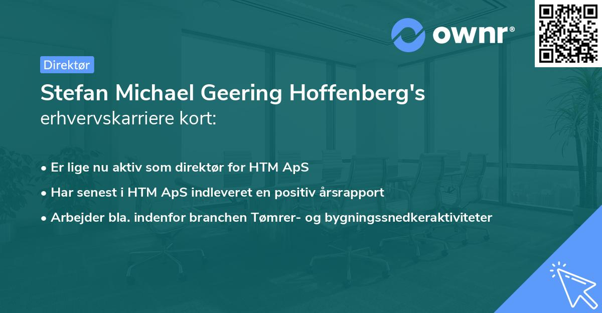 Stefan Michael Geering Hoffenberg's erhvervskarriere kort