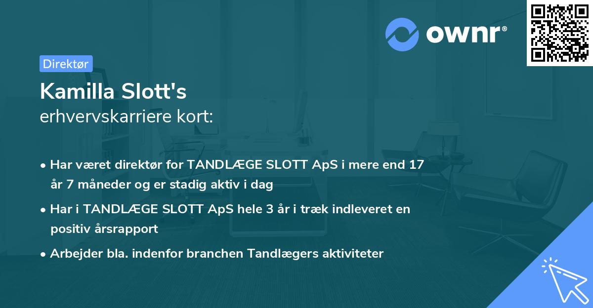 Kamilla Slott's erhvervskarriere kort