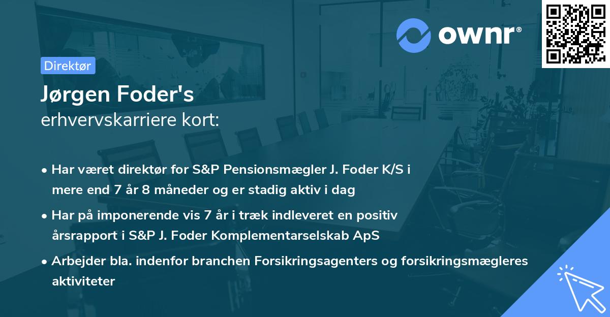 Jørgen Foder's erhvervskarriere kort