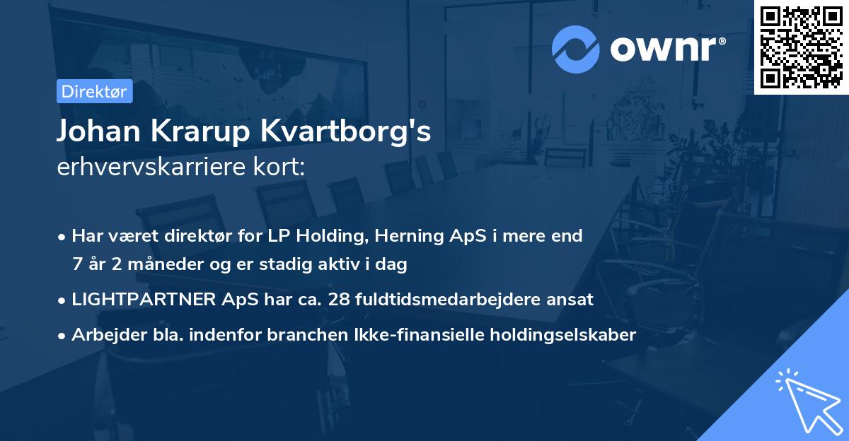 Johan Krarup Kvartborg's erhvervskarriere kort