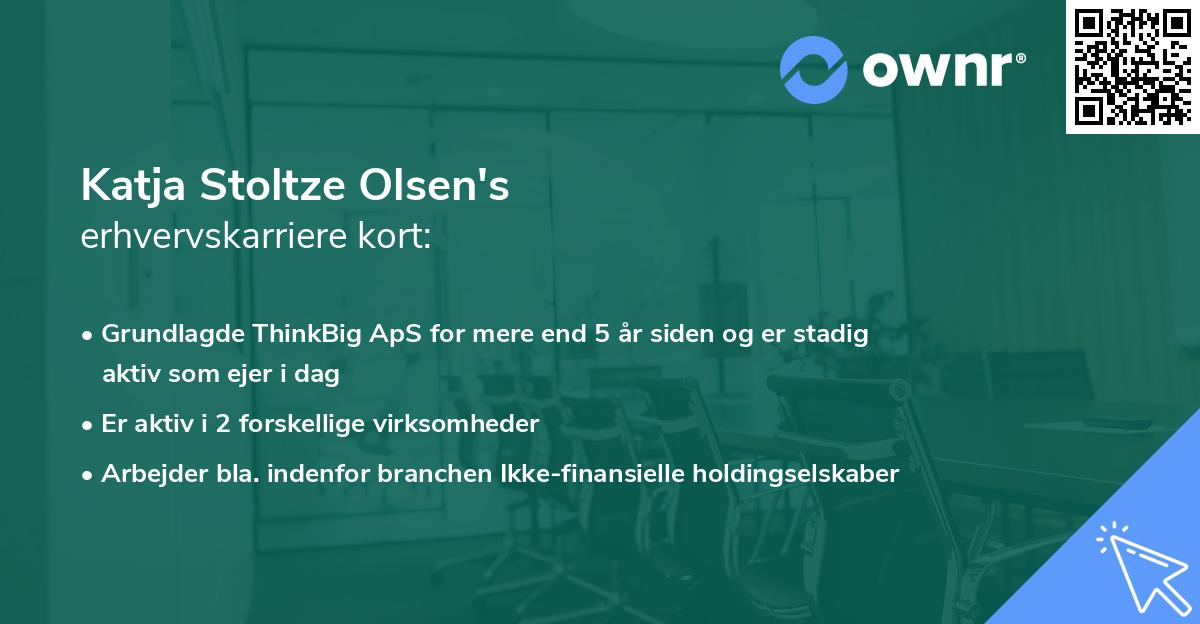 Katja Stoltze Olsen's erhvervskarriere kort