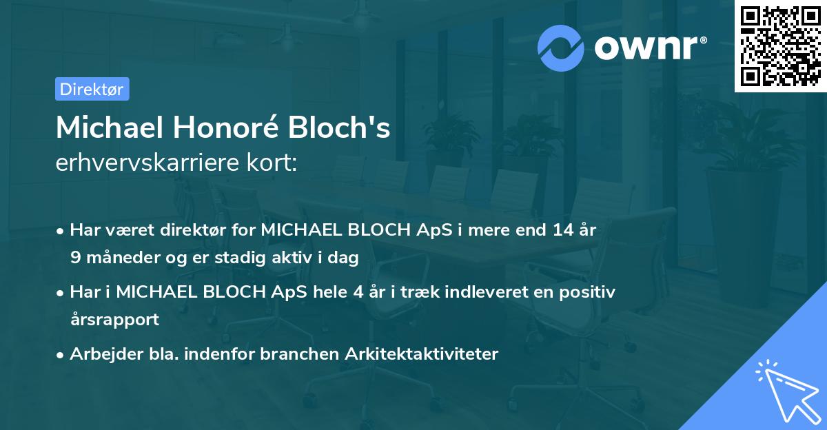 Michael Honoré Bloch's erhvervskarriere kort