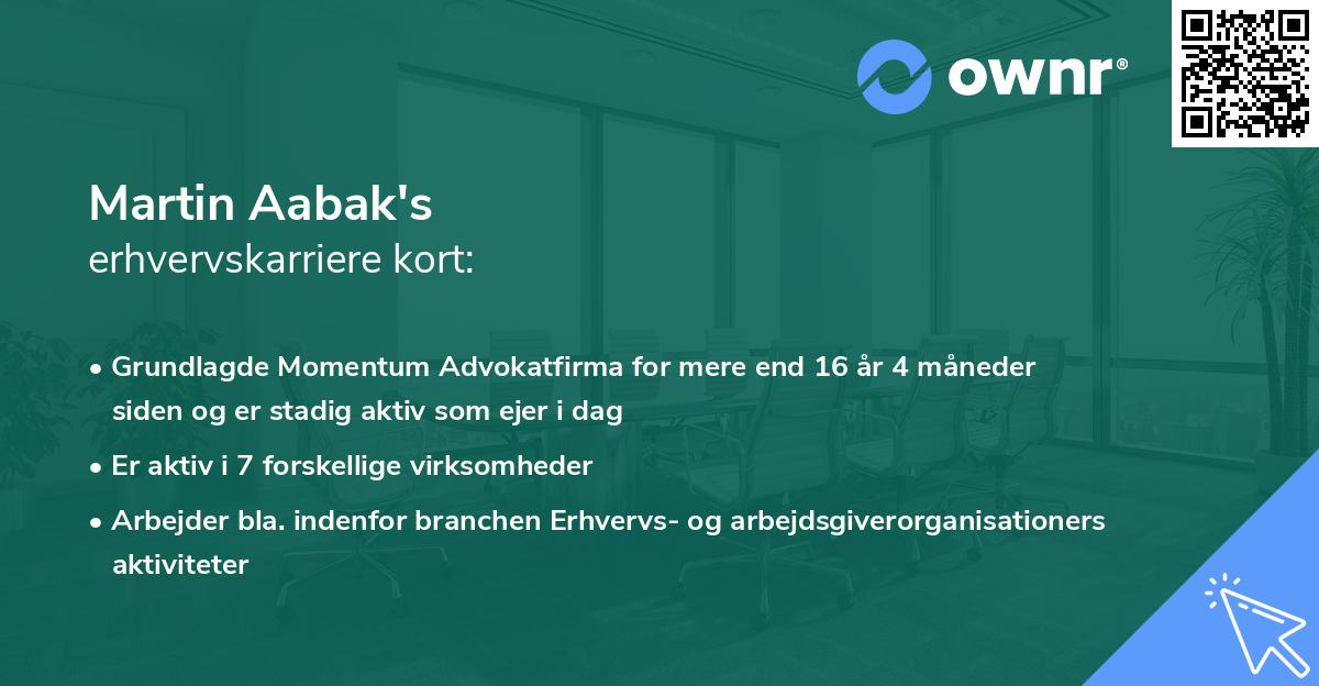 Martin Aabak's erhvervskarriere kort
