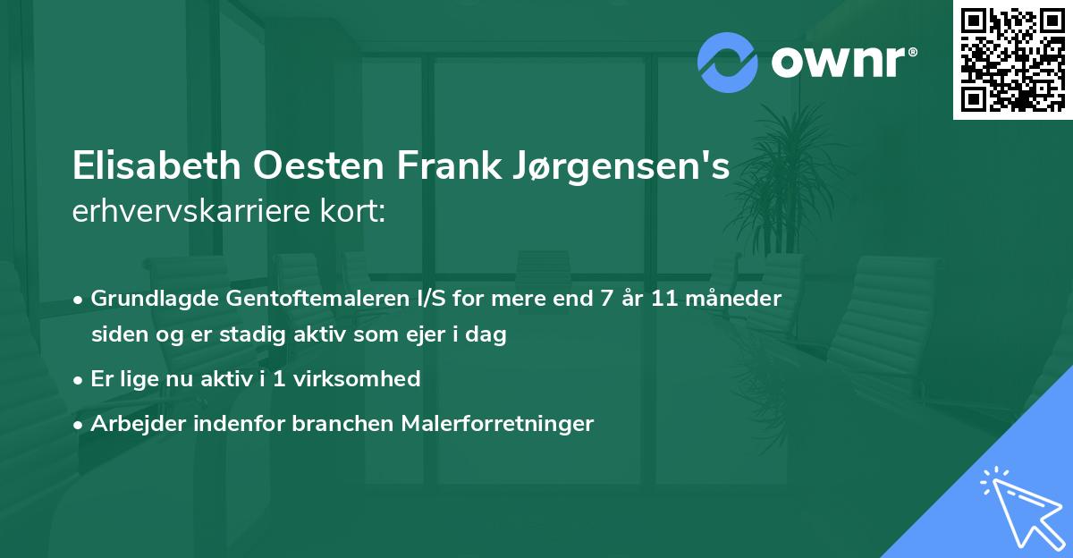 Elisabeth Oesten Frank Jørgensen's erhvervskarriere kort