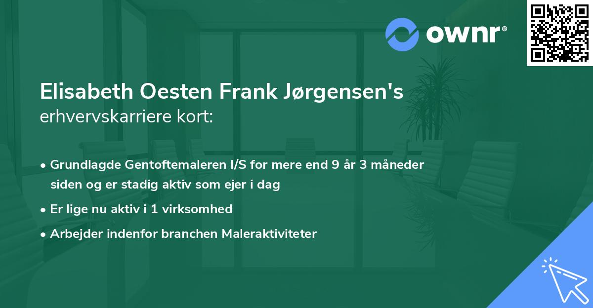 Elisabeth Oesten Frank Jørgensen's erhvervskarriere kort