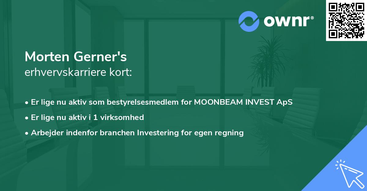 Morten Gerner's erhvervskarriere kort