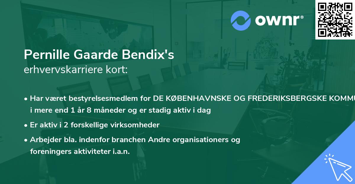Pernille Gaarde Bendix's erhvervskarriere kort