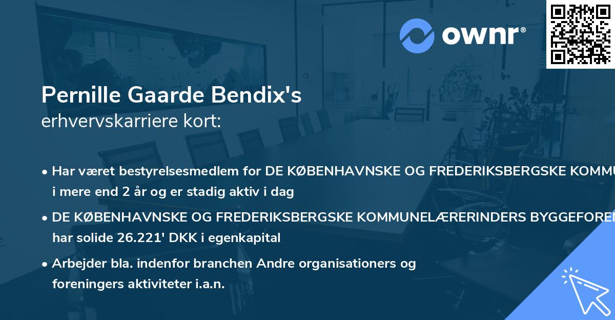 Pernille Gaarde Bendix's erhvervskarriere kort