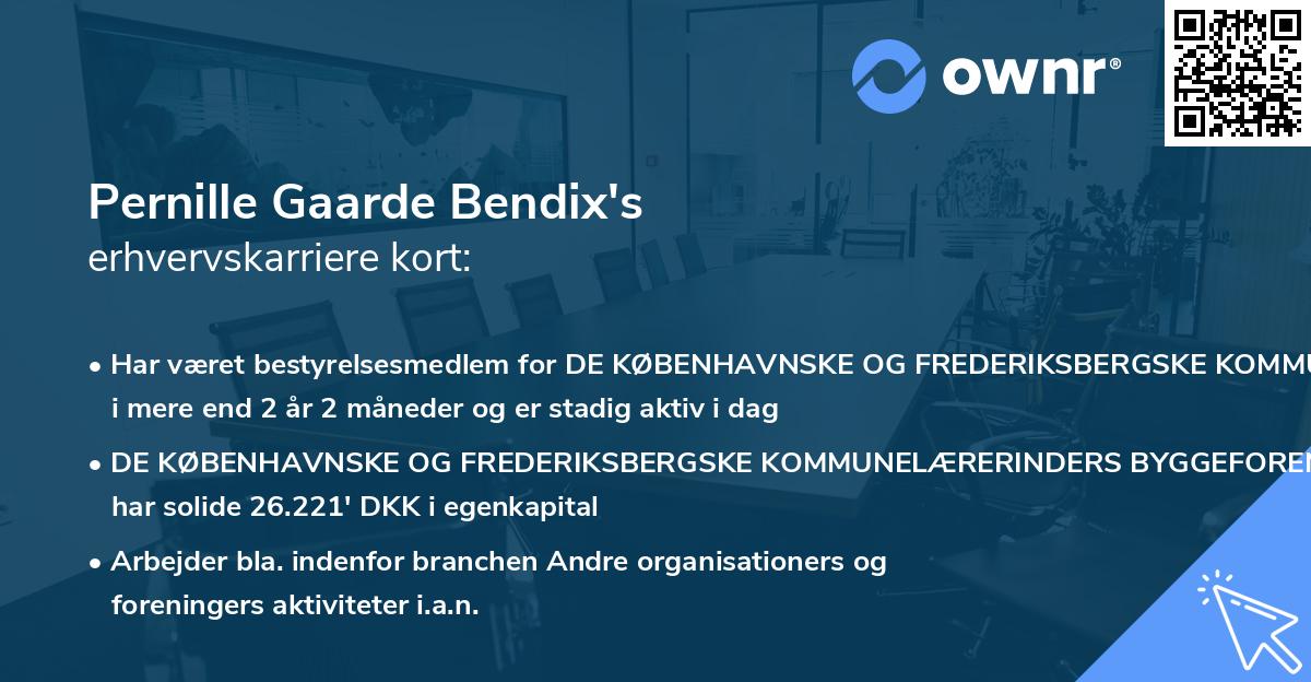 Pernille Gaarde Bendix's erhvervskarriere kort