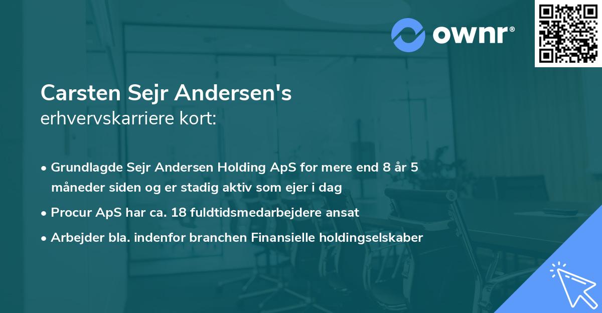 Carsten Sejr Andersen's erhvervskarriere kort