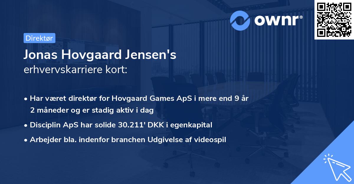 Jonas Hovgaard Jensen's erhvervskarriere kort