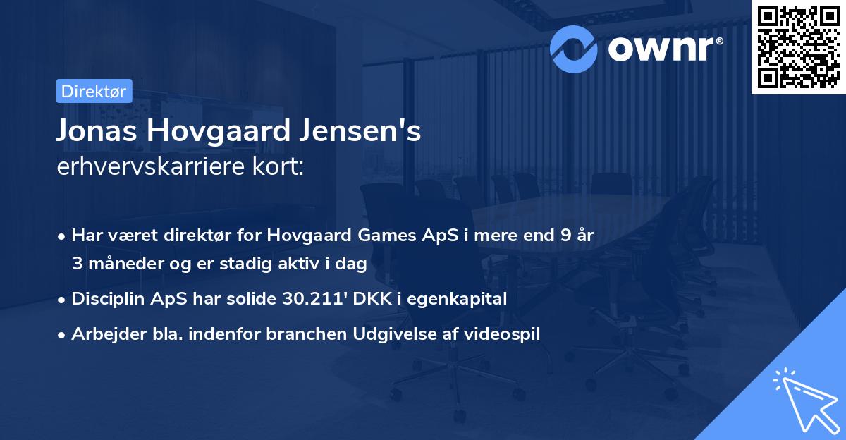 Jonas Hovgaard Jensen's erhvervskarriere kort