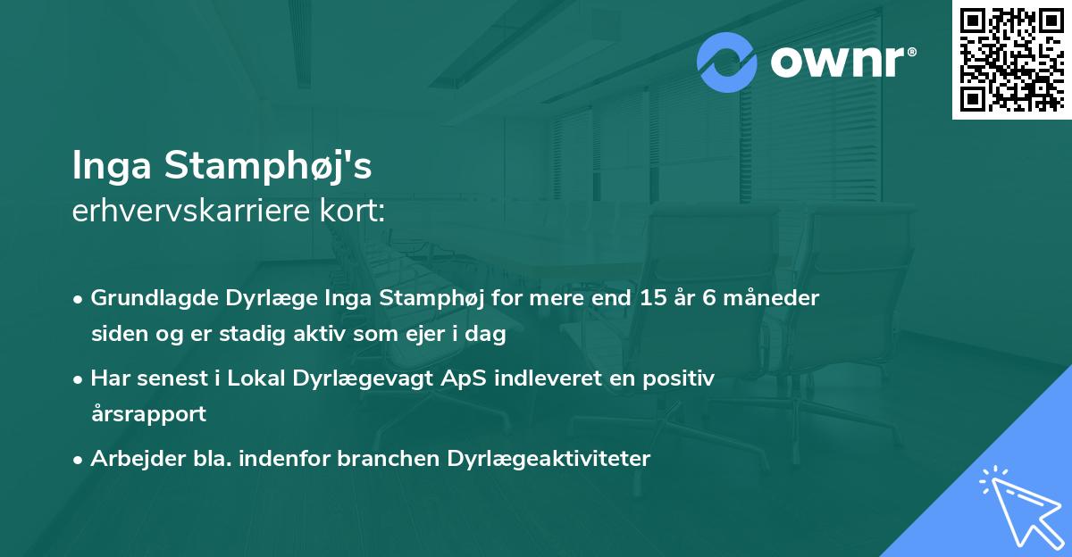 Inga Stamphøj's erhvervskarriere kort