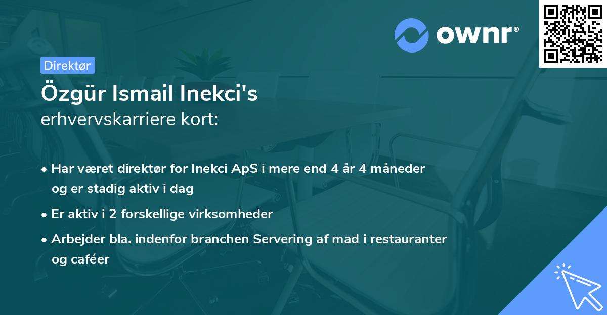 Özgür Ismail Inekci's erhvervskarriere kort