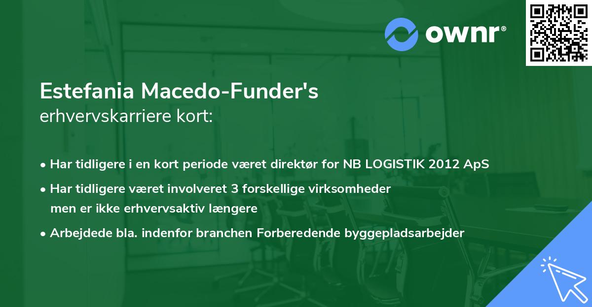 Estefania Macedo-Funder's erhvervskarriere kort