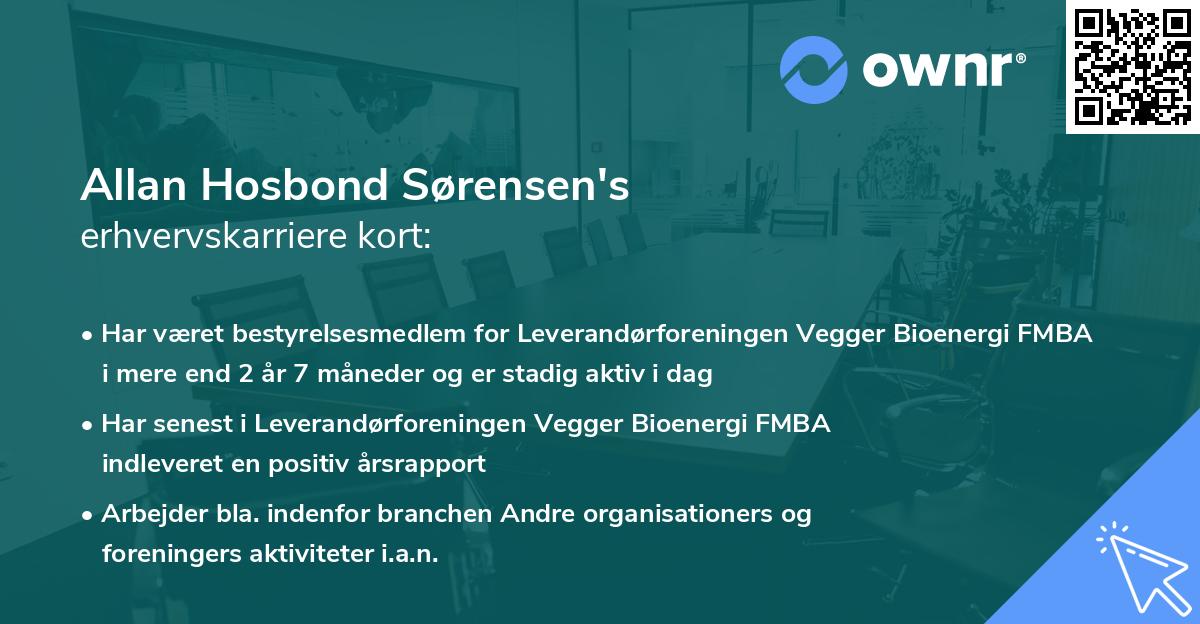 Allan Hosbond Sørensen's erhvervskarriere kort