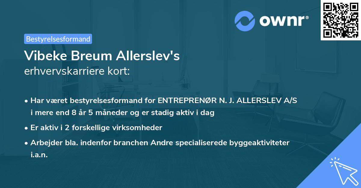 Vibeke Breum Allerslev's erhvervskarriere kort