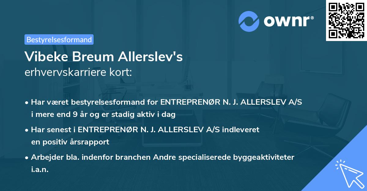 Vibeke Breum Allerslev's erhvervskarriere kort