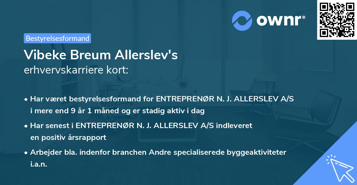 Vibeke Breum Allerslev's erhvervskarriere kort