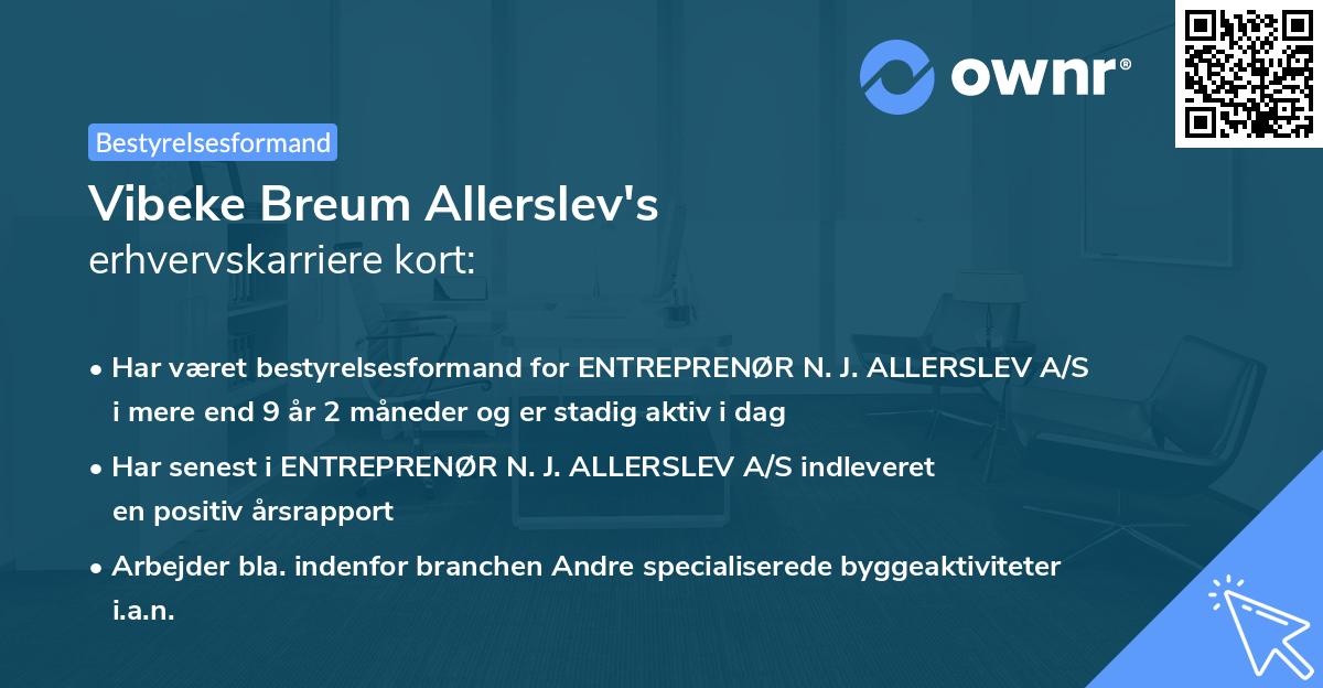 Vibeke Breum Allerslev's erhvervskarriere kort