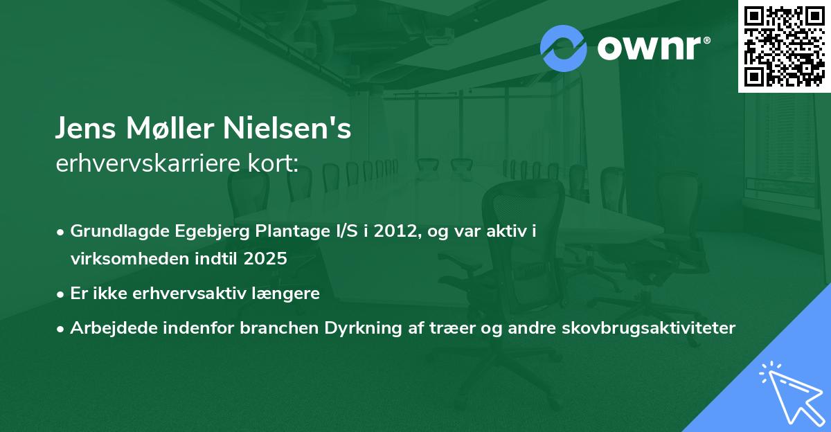 Jens Møller Nielsen's erhvervskarriere kort