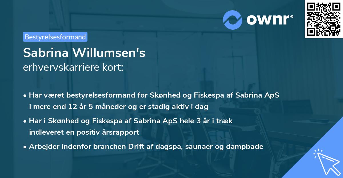 Sabrina Willumsen's erhvervskarriere kort