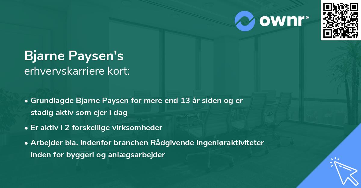 Bjarne Paysen's erhvervskarriere kort