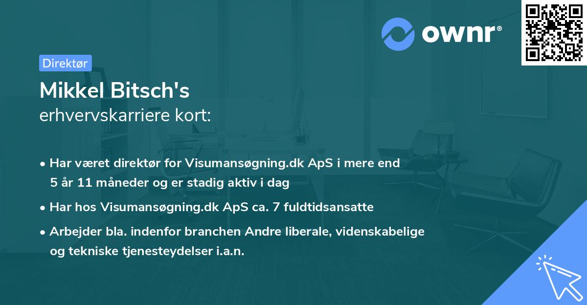 Mikkel Bitsch's erhvervskarriere kort