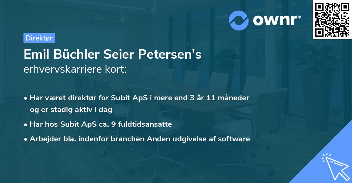 Emil Büchler Seier Petersen's erhvervskarriere kort