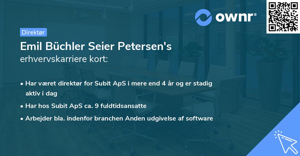 Emil Büchler Seier Petersen's erhvervskarriere kort