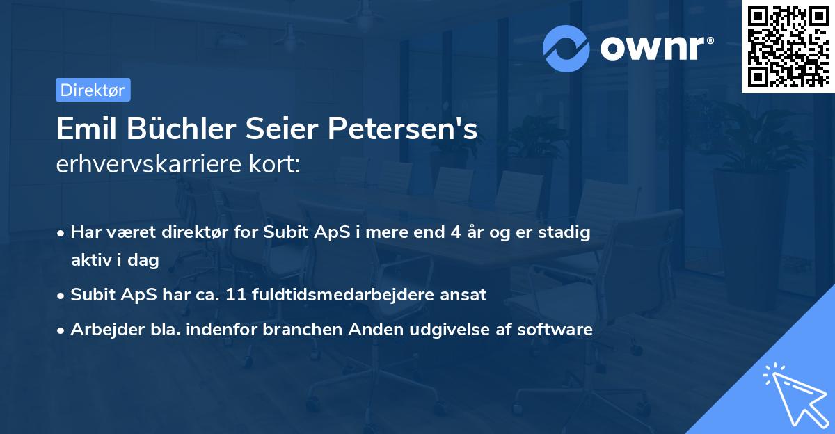 Emil Büchler Seier Petersen's erhvervskarriere kort