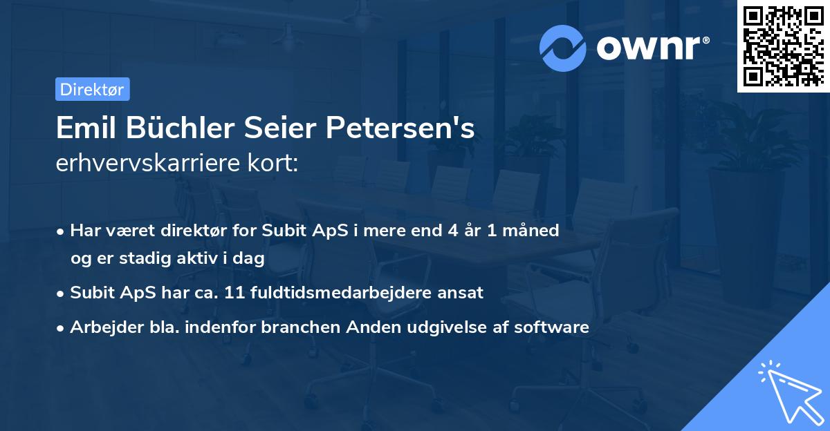 Emil Büchler Seier Petersen's erhvervskarriere kort