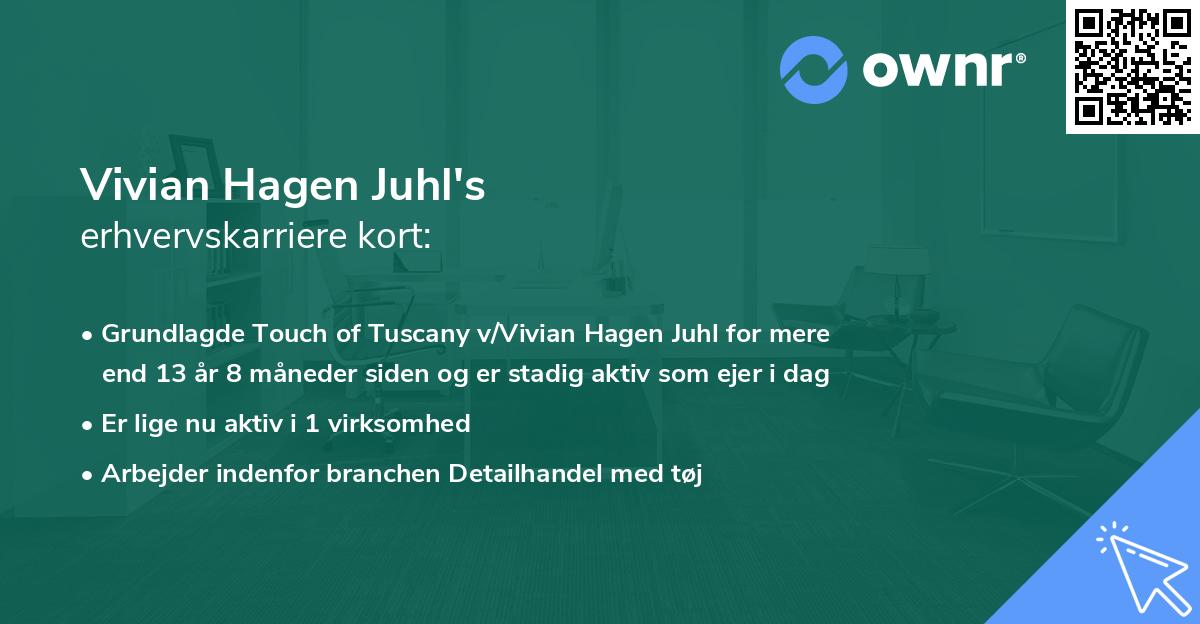 Vivian Hagen Juhl's erhvervskarriere kort